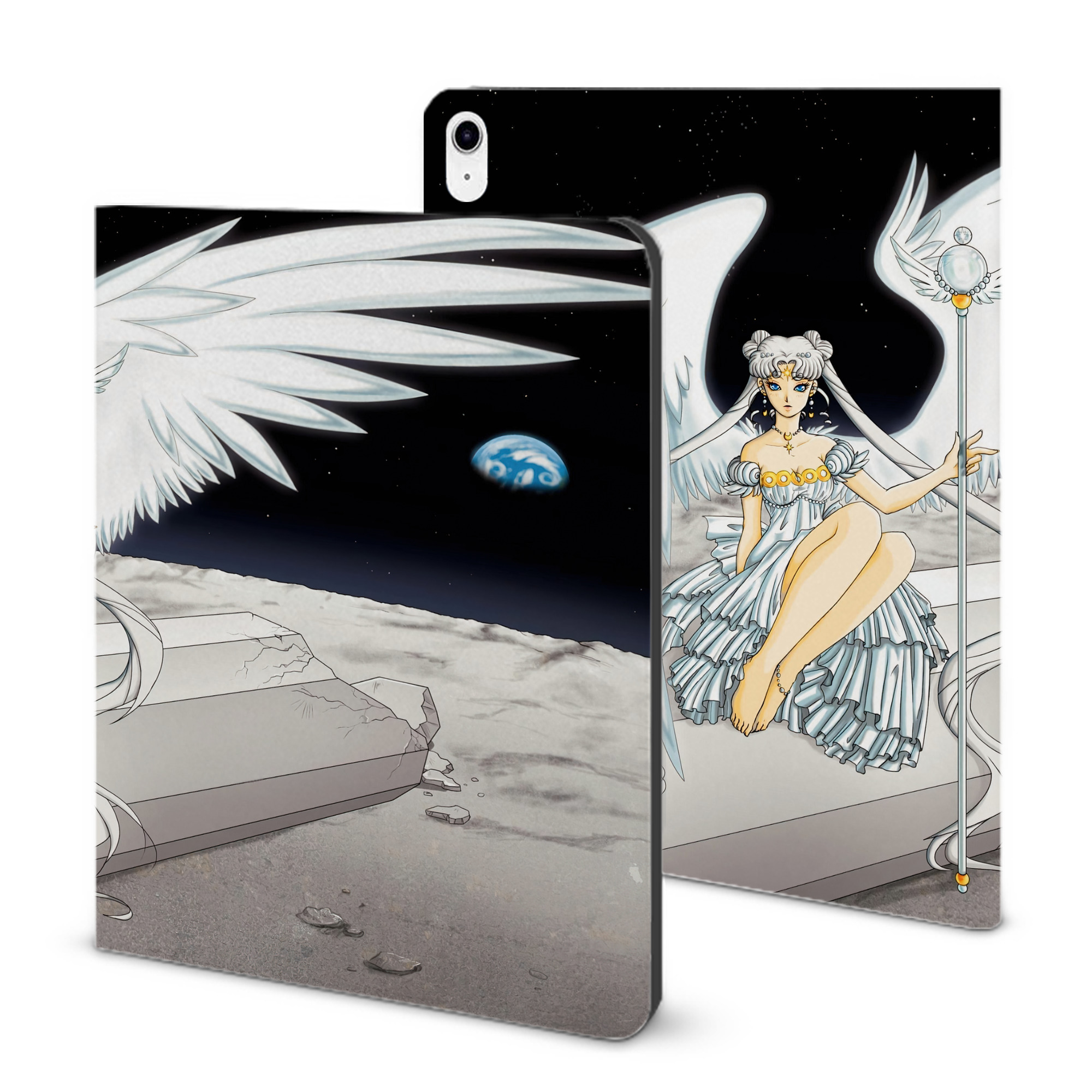 （画像用） 美少女戦士セーラームーン Sailor Moon IPad ケース ブック型 PUレザー TPU 耐衝撃 軽量 薄型 ペン収納なし 全面保護 IPad 各モデル対応